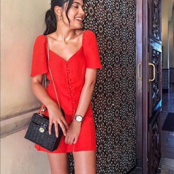 Zara Dresses & Skirts - Zara Red Linen Dress like new !